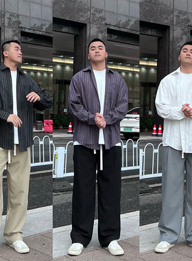 FFMR 纯色垂感休闲西裤男款大码宽松卡其色裤子直筒抗皱长裤男生