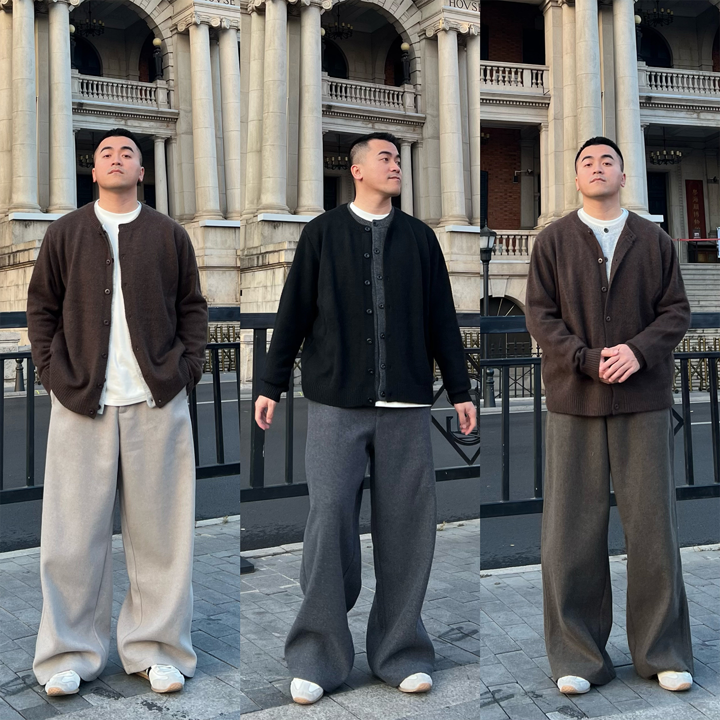 FFMR「净版加厚阔腿毛呢西裤」2025冬季重磅垂感宽松直筒休闲裤男