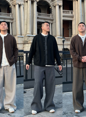 FFMR「净版加厚阔腿毛呢西裤」2025冬季重磅垂感宽松直筒休闲裤男