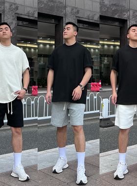 FFMR夏季美式不过膝运动灰色卫裤短裤休闲宽松健身纯棉痞帅短裤男