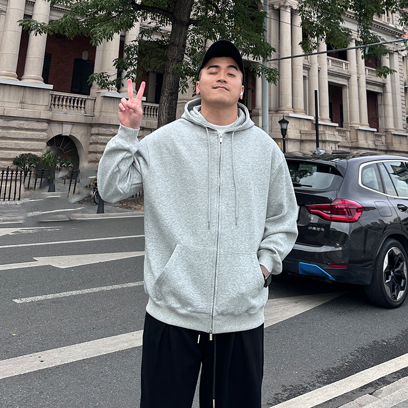 FFMR重磅拉链开衫纯色连帽卫衣