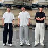 宽松垂感直筒黑色运动裤 FFMR 休闲卫裤 2025夏季 凉感透气面膜裤