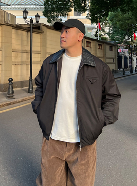 FFMR【BV编织设计翻领棉服】2025冬季加厚宽松痞帅夹克棉衣外套男