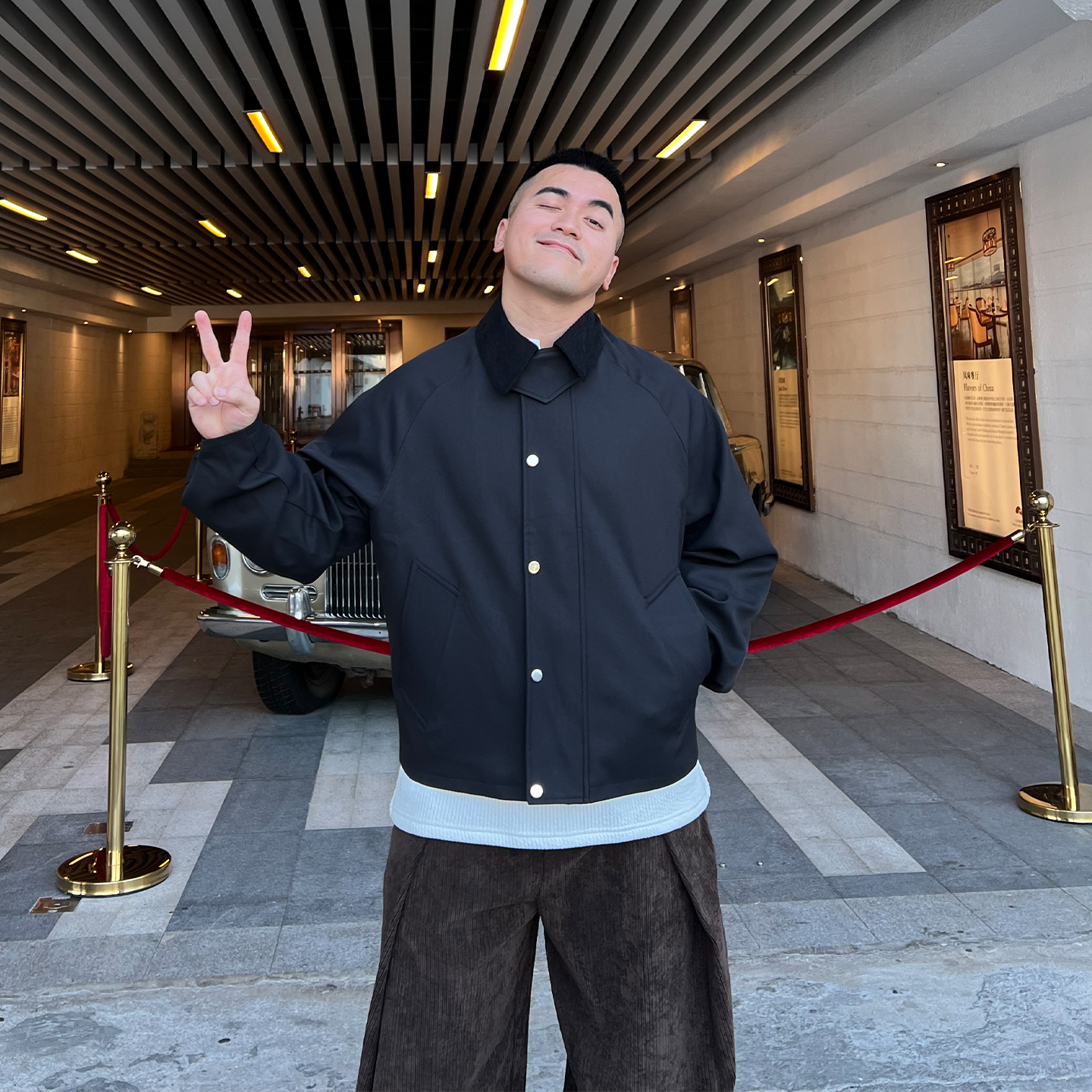 FFMR 「灯芯绒领拼接痞帅夹克」2025秋冬美式解构设计短款外套男