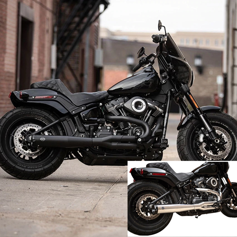 18年哈雷街霸肥霸路威司令排气凌动滑翔ds匪帮s&s二出一全段黑色