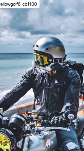 男女匪帮复古摩托车全盔碳纤维