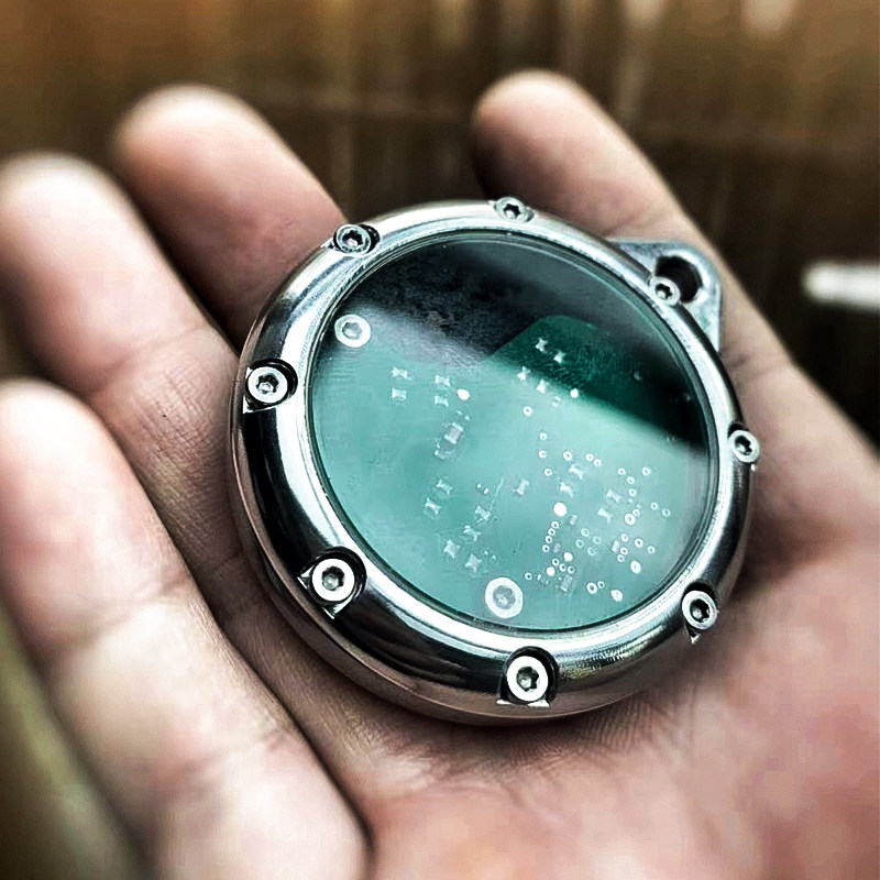 哈雷883 X48肥仔路威S街霸防盗感应钥匙包金属透明铝合金外壳银色