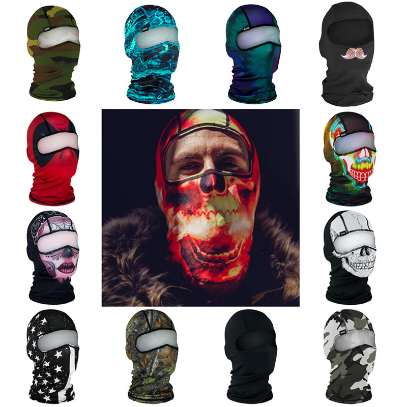 总代Zanheadgear哈雷摩托车头套印第安骑士吸汗防臭防尘骷髅面罩