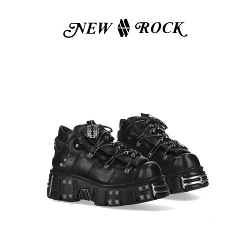 暗黑金属坦克厚底靴男女时装靴