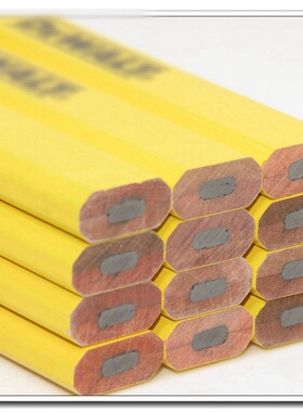 外贸美国原单尾货精品八角木工铅笔耐用顺滑不易断芯加粗石墨4h芯