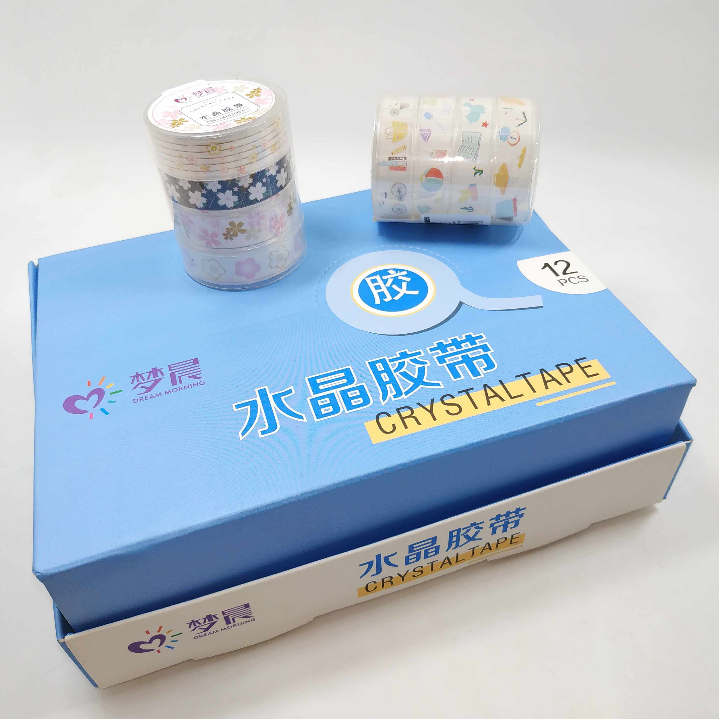 粘球球diang宝宝高透明小胶带水晶文具胶条修补黏贴装饰胶粘精品