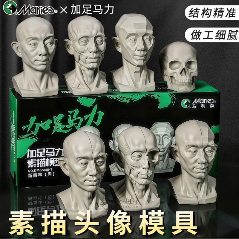 马利素描石膏头像美术教具石膏