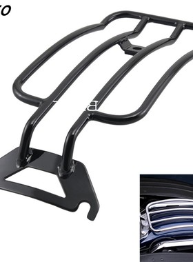 哈雷路王大道双灯CVO改装后泥瓦行李架单座挡泥板货架置物架黑色