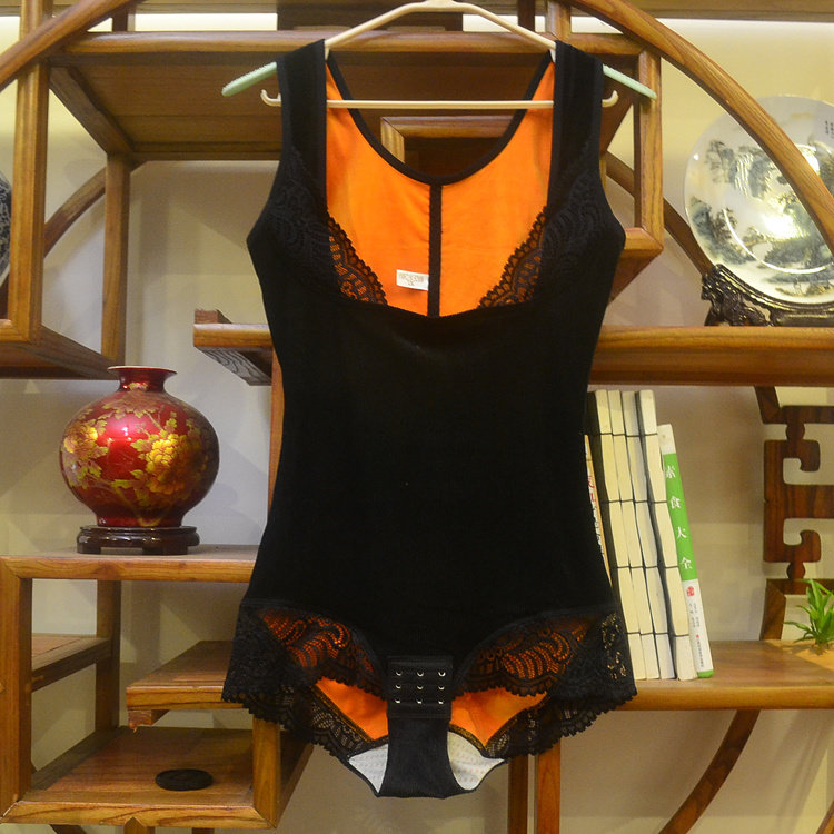 秋季新款弹性金丝绒面料加绒加厚保暖内衣连体塑身衣束身女产后