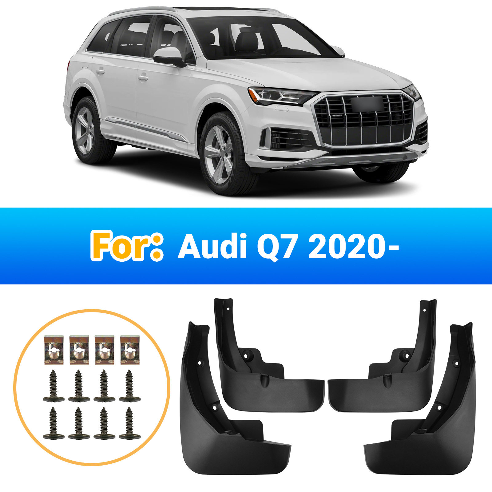 适用于奥迪Audi Q7 2020-2026外贸跨境汽车轮胎挡泥板皮改装用品