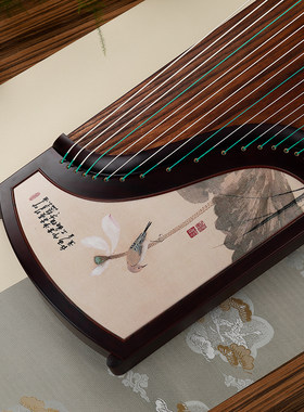 桐韵乐器荷花绢画工艺