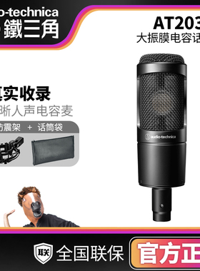 Audio Technica/铁三角 AT2035麦克风电容话筒录音配音k歌直播