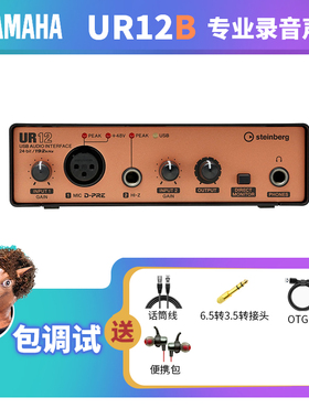 Yamaha/雅马哈UR12B声卡外置直播唱歌专用编曲配音专业录音有声书