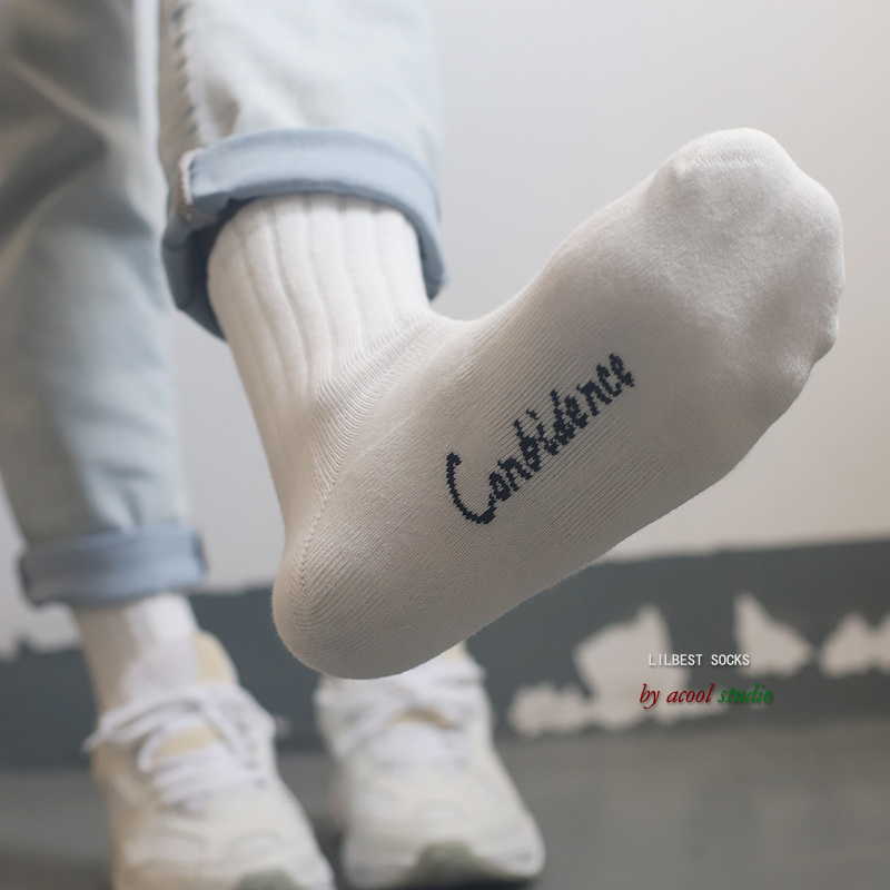 黑白色港风百搭毛巾底加厚保暖