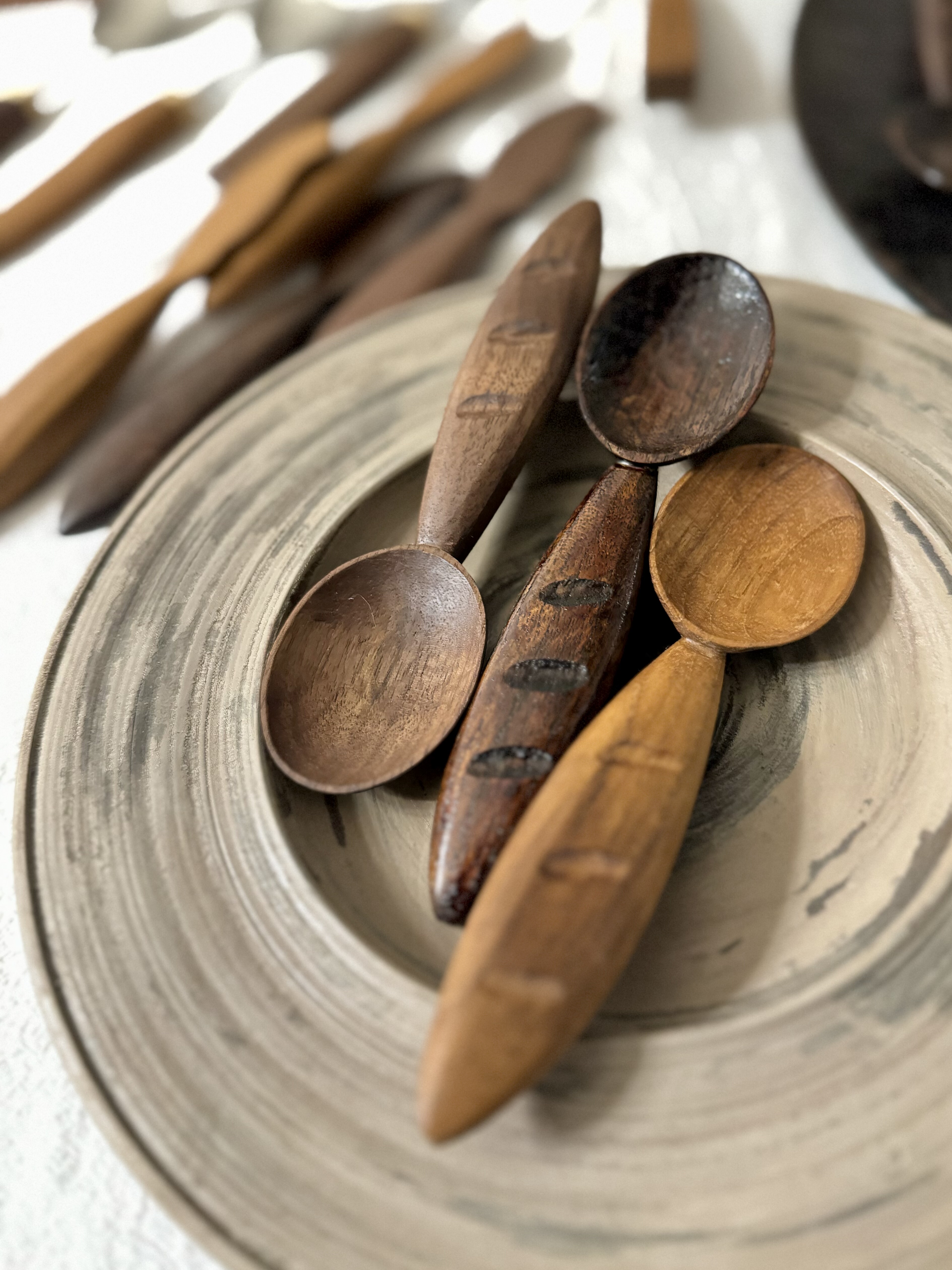 木之美-手工面包柄小勺实木甜品勺喝汤勺手柄胖嘟嘟治YU手作木勺