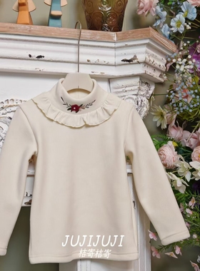 【橘寄】《暖冬山茶》女童冬款法式加绒加厚保暖卫衣百搭D62036