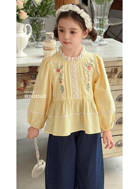 桔寄橘寄-秋季上新【玛格丽的娃娃衫】长袖休闲风法式刺绣A82008