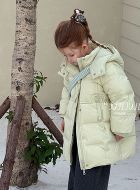 冬款大上新《简暖》新标90白鸭绒羽绒服女童法式休闲中长款D62003