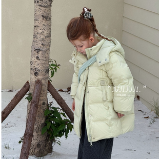冬款大上新《简暖》新标90白鸭绒羽绒服女童法式休闲中长款D62003