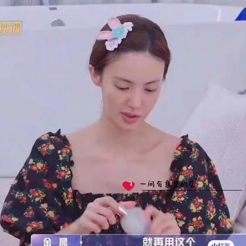 女儿们的恋爱金晨同款纯手工毛线编织星黛露发卡兔耳朵边夹成品