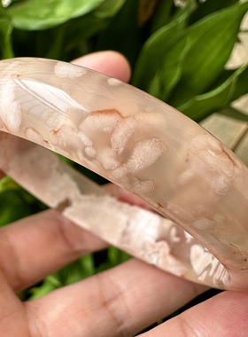 蜜桃粉方镯仙女款百搭风水草手环