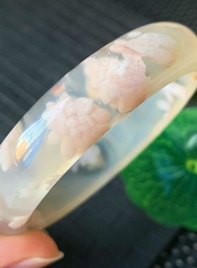 万千少女风玻璃体白色玛瑙手镯