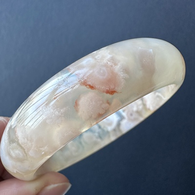 55.5圈天然樱花玛瑙手镯一图一物小众不撞款孤品马达加斯加玉髓