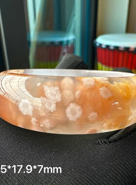 天然粉色冰透老料樱花玛瑙手镯女