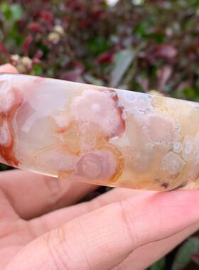 59圈牛血红复古风转运环宽版手镯