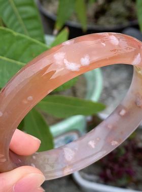 天然高冰透体小碎花老料玛瑙手镯