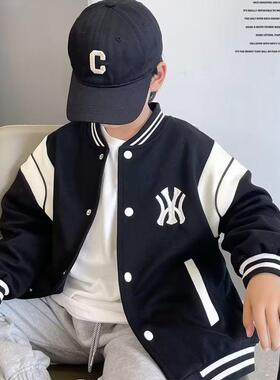 童装男童棒球服外套秋冬季新款时髦儿童春装运动夹克中大童上衣潮