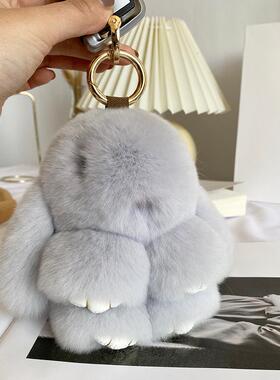 装死兔毛绒挂件獭小兔子