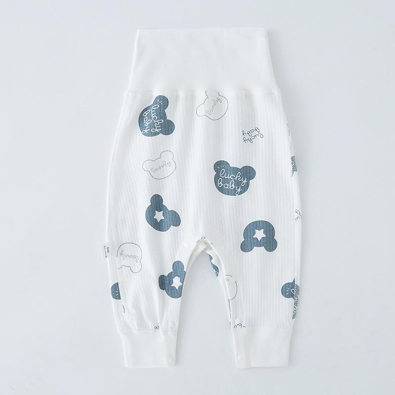 婴儿裤尿布裤按扣宝宝高腰裤护肚裤新生儿pp暗扣开档春秋裤子