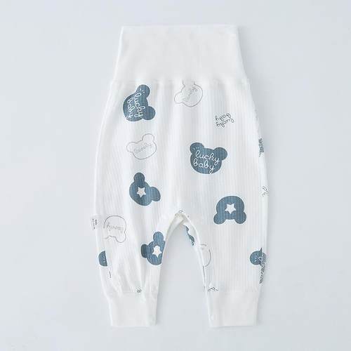 婴儿裤尿布裤按扣宝宝高腰裤护肚裤新生儿pp暗扣开档春秋裤子