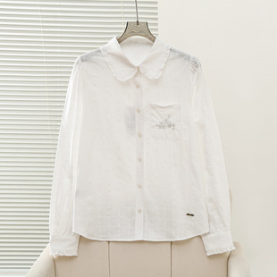 2026春夏新款 学院少女感木耳边娃娃领长袖 衬衫 TTYW2611C1B 女装