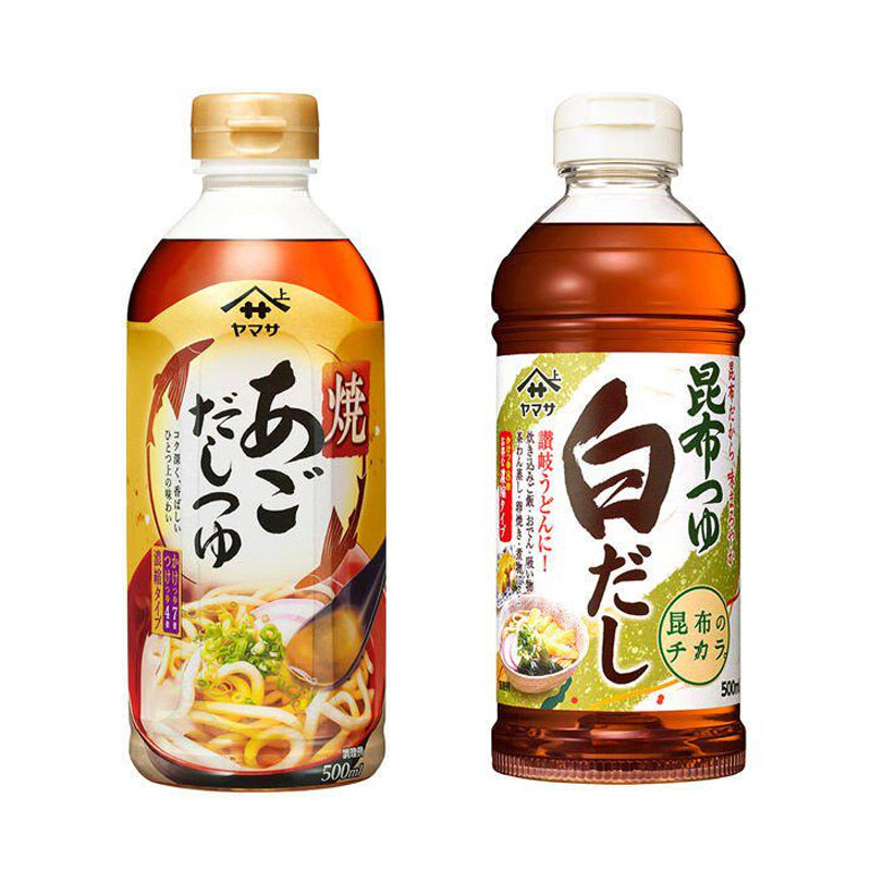 日本进口ヤマサ酱油 烤飞鱼调味汁昆布つゆ白だし日式调味料500ml