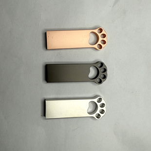 锌合金属猫爪可爱风格 2.0和3.0黑胶体 防水礼品U盘外壳适配长款