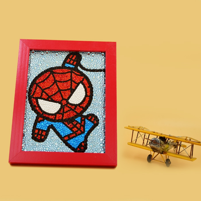 Ö©ÖëÏÀSPIDERMAN¶ùͯ¿¨Í¨×êʯÌù»DIYÊ®×ÖÐåÏà¿ò´óС×êÂú×ê¿ÍÌü´ó