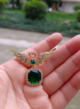 跨境 高档满锆双翅膀铜镶锆花瓣胸针 动植物胸花胸饰品婚礼饰品