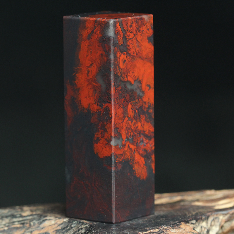 玉枢坊精品天然桂林鸡血玉印章鸡血石章料印石书法姓名章刻字送礼