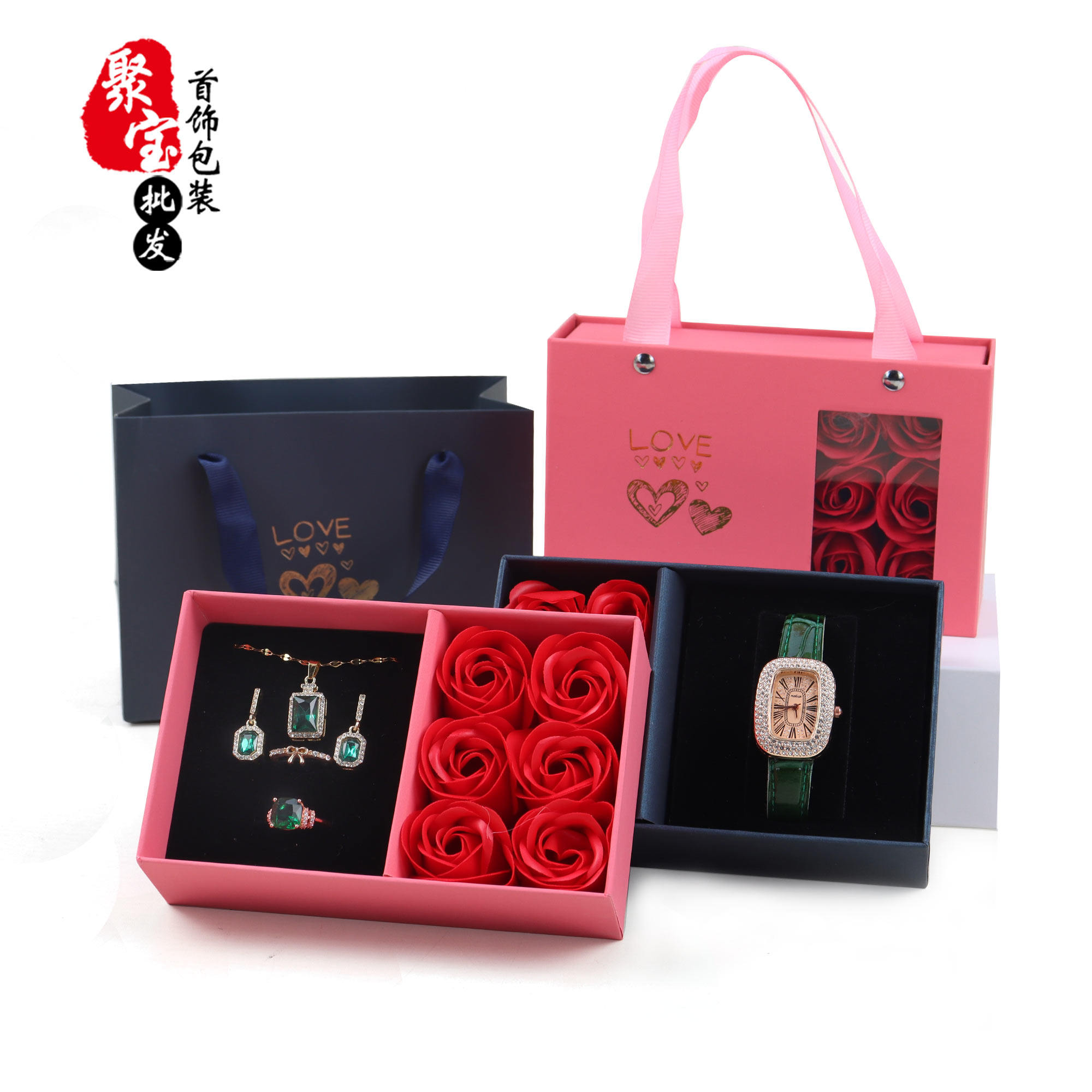 永生花首饰盒七夕项链戒指礼品盒图片