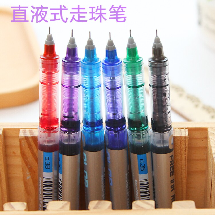 白雪pvn-159直液式彩色走珠笔 中性笔水性笔签字笔 针管型0.38mm
