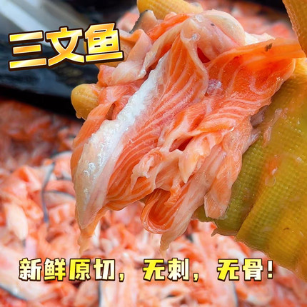 17斤喂狗三文鱼碎肉新鲜三文鱼边角料含天然鱼油美毛护肤犬猫通用