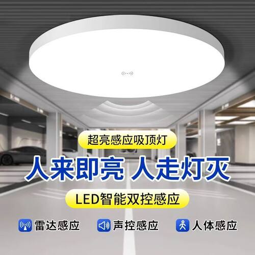 led感应三防吸顶灯人体雷达声控感应走廊过道入户玄关阳台灯具