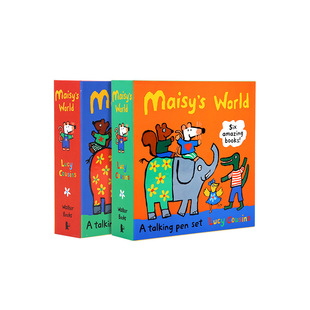 plus】小鼠波波Maisy套装橙盒6册蓝盒6册机关书绘本可毛毛虫点读